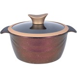Oala Neoklein CSG18-Royal, cu capac din sticla, 18 cm, 1.8 L, aluminiu turnat, invelis anti-aderent, Royal