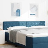 VidaXL Tăblie LED Argyle cu headboard Albastru &icirc;nchis 100 cm Catifea