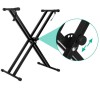 Stativ Dublu Metalic Profesional Orga Keyboard DJ Reglabil 70-90cm Antialunecare