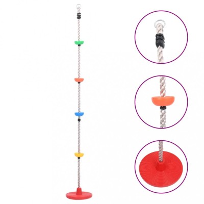 vidaXL Fr&amp;acirc;nghie de cățărat pentru leagăn, cu platforme și disc, 200 cm 93152 foto