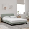 Gossi cadru de pat cu tablie, gri deschis, 120x200 cm, catifea