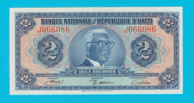 Haiti 2 Gourdes 1971 &amp;#039;Papa Doc&amp;#039; UNC serie: J066086 foto