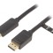 Cablu DisplayPort la HDMI 1m Negru