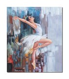 Cumpara ieftin Tablou balerina pictat manual, Gratie, 60x50cm ulei pe panza, Mircea Iordache