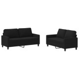 Cumpara ieftin Set de canapele cu perne, 2 piese, negru, textil