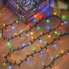 Instalatie brad de craciun liniara, 8 jocuri de lumini, controler, 10 m din care 1m cablu priza, 220v, 100 led, bec in 6 colturi, multicolor, Oem