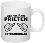 Cana alba personalizata &quot;Asa arata un prieten extraordinar&quot;, INOVATIX&reg;. 330ml, Oem