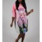 ROCHIE MIDI OVERSIZE CU MANECA SCURTA PINK PERSONALITY GIRL TALIE UNICA Multicolora
