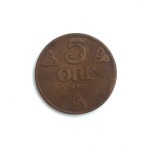 NORVEGIA 5 Ore 1922 _ moneda bronz tiraj mic _ km # 368, Europa