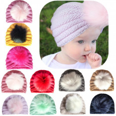 Caciulita tip turban cu pufulet (Marime Disponibila: 3-6 luni (Marimea 18