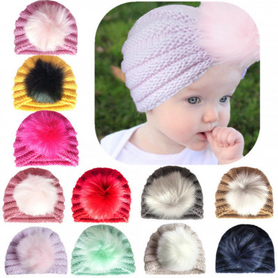 Caciulita tip turban cu pufulet (Marime Disponibila: 3-6 luni (Marimea 18 foto