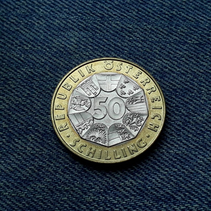 3h - 50 Schilling 1996 Austria / 1000 Jahre Ostarrichi / comemorativa bimetal
