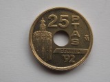 25 PESETAS 1992 SPANIA-SEVILLA 92-XF