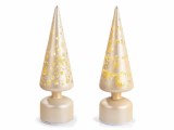 Cumpara ieftin Set 2 brazi Craciun sticla aurie cu led &Oslash; 9 cm x 31 H