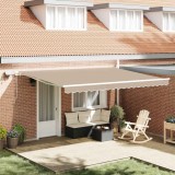 Marchiză Retractabilă Bej with Manual Bej 450 &times; 350 cm Bej