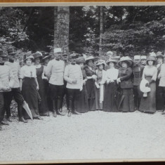 Foto pe carton gros ; In drumul spre Cuibul Printesei , Sinaia , 29 Mai 1911