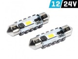 Set 2 Becuri LED Festoon SV8.5 36mm, 12/24V, 400 Lumeni, Alb 6500K, Canbus, Nepolar, Vision 83210