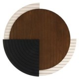 Decoratiune de Perete cu Discuri din Lemn Maro Negru Ecru &Oslash;48cm, CMCLASS