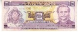 M1 - Bancnota foarte veche - Honduras - 2 lempiras - 2001