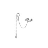 Cumpara ieftin Cercel ear cuff argint 925, JW994, model cu lant pentru urechea dreapta, placat cu rodiu, DELIS