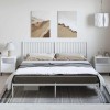 VidaXL Cadru de pat metalic cu tăblie, alb, 183x213 cm 350936