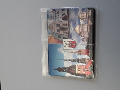 XG Magnet frigider - tematica turistica - Letonia - Riga -metalizat foto