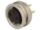 Conector M16 Soclu Mamă 3 PIN 5A 250V IP68, Lumberg