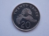 20 CENTS 1986 SINGAPORE (upwards ribbon)-XF