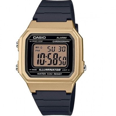 Casio Ceas digital pentru bărbați 43mm Cronograf Baterie cu Curea de cauciuc neagră W-217HM-9AVDF foto