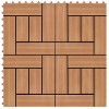 Plăci de pardoseală 11 buc, culoare tec, 30 x 30 cm, WPC, 1 mp