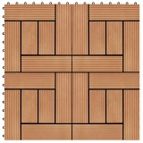 VidaXL Plăci de pardoseală, 22 buc., culoare tec, 30x30 cm, WPC, 2 mp