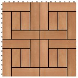 VidaXL Plăci de pardoseală 11 buc, culoare tec, 30 x 30 cm, WPC, 1 mp