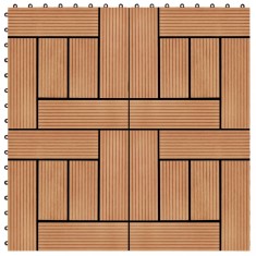 Plăci de pardoseală, 22 buc., culoare tec, 30x30 cm, WPC, 2 mp