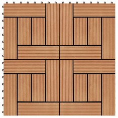 vidaXL Plăci de pardoseală 11 buc, culoare tec, 30 x 30 cm, WPC, 1 mp