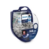 Set 2 Becuri Auto H4 Philips Racing Vision GT200, 12V, 60/55W, Lumina Alba Puternica, Vizibilitate Sporita