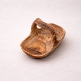 Fructieră din lemn de măslin cu m&acirc;ner 27 cm