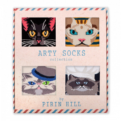 Șosete Pirin Hill Arty Socks Set 4 perechi Multi - Cats foto