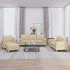 VidaXL Set de canapele cu perne, 4 piese, crem, microfibră 3201268