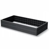 Pat/strat inaltat pentru flori, legume, din plastic, efect lemn, antracit, 149.2x75.6x25 cm, Prosperplast