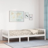 VidaXL Pat pentru copii fără saltea, alb, 90x200 cm, lemn masiv de pin