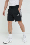 Adidas pantaloni scurți din bumbac bărbați, culoarea negru IC9435