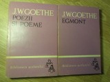 Poezii si Poeme Goethe, Vol. 1-2, Egmont - Biblioteca Scolarului, Editura Tineretului 1964, Romana
