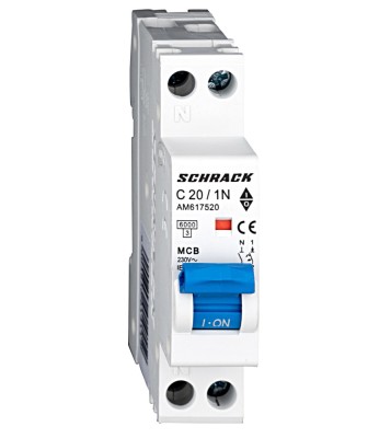 AM617520-- : Intreruptor automat modular, AMPARO 6kA, C 20A, 1P+N, 1UH foto