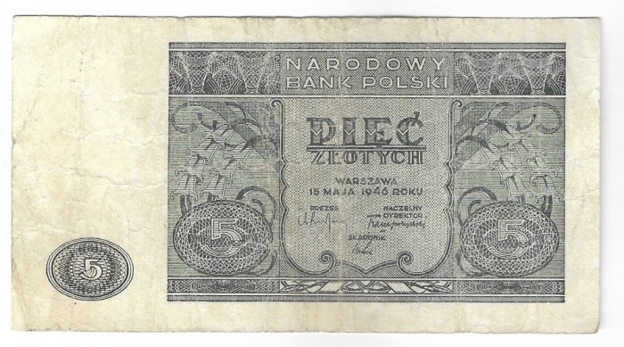 Bancnota 5 zlotych 1946 - Polonia