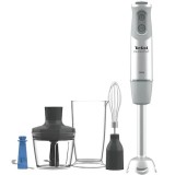 Mixer vertical Tefal Quickchef HB65KD38, 1000 W, 20 viteze, Functie turbo, Picior inox, Pahar gradat, Tocator, Tel, Argintiu