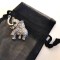 Brosa -ELEFANT- placata AUR alb 18K-MARTISOR