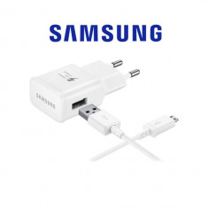 Set Incarcator Fast Charging Samsung USB adaptor priza Universal + Cablu Date MicroUSB Transfer si Incarcare Original