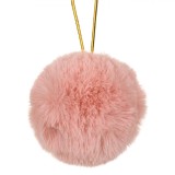 Ornament Brad Crăciun, Glob Blană, Roz, 8cm, Oem