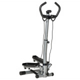 Stepper ghidon reglabil, cu 2 pistoane hidraulice, Monitor LCD, manere moi 55x53x118-128cm, negru HOMCOM | Aosom Romania