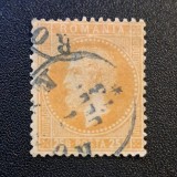 Regele Carol I (Emisiunea "Perle" / București) - 25 Bani Oranj/Galben-Oranj (Dintelat, Ștampilat) RO2